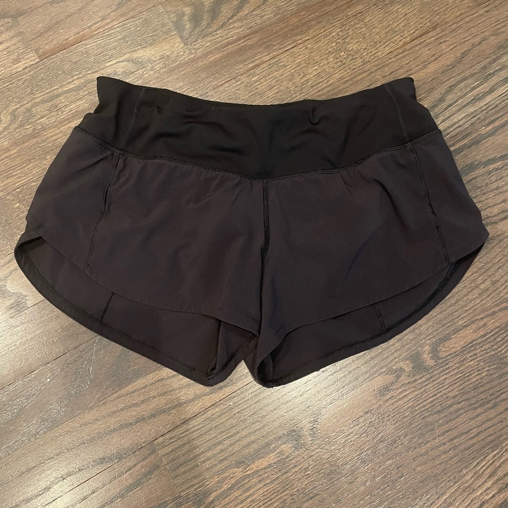 COPY - Lululemon Black Speed Up Shorts.  Size 4.  4” inseam